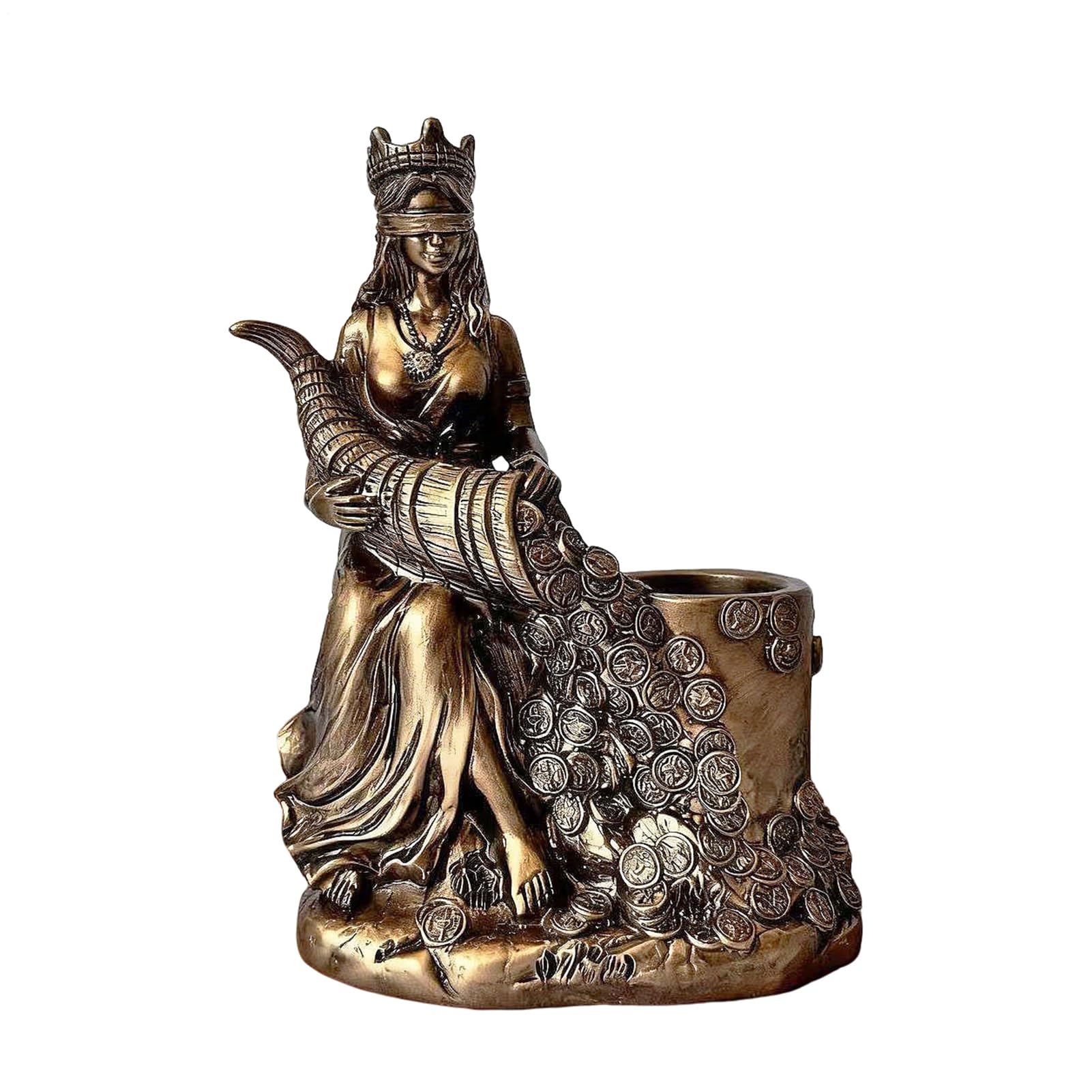 Estatua genérica de la de la riqueza – Titular de la pluma de la estatua de resina decoración,Escultura para decoración de interiores | para casa, estudio, oficina, entrada, mesa