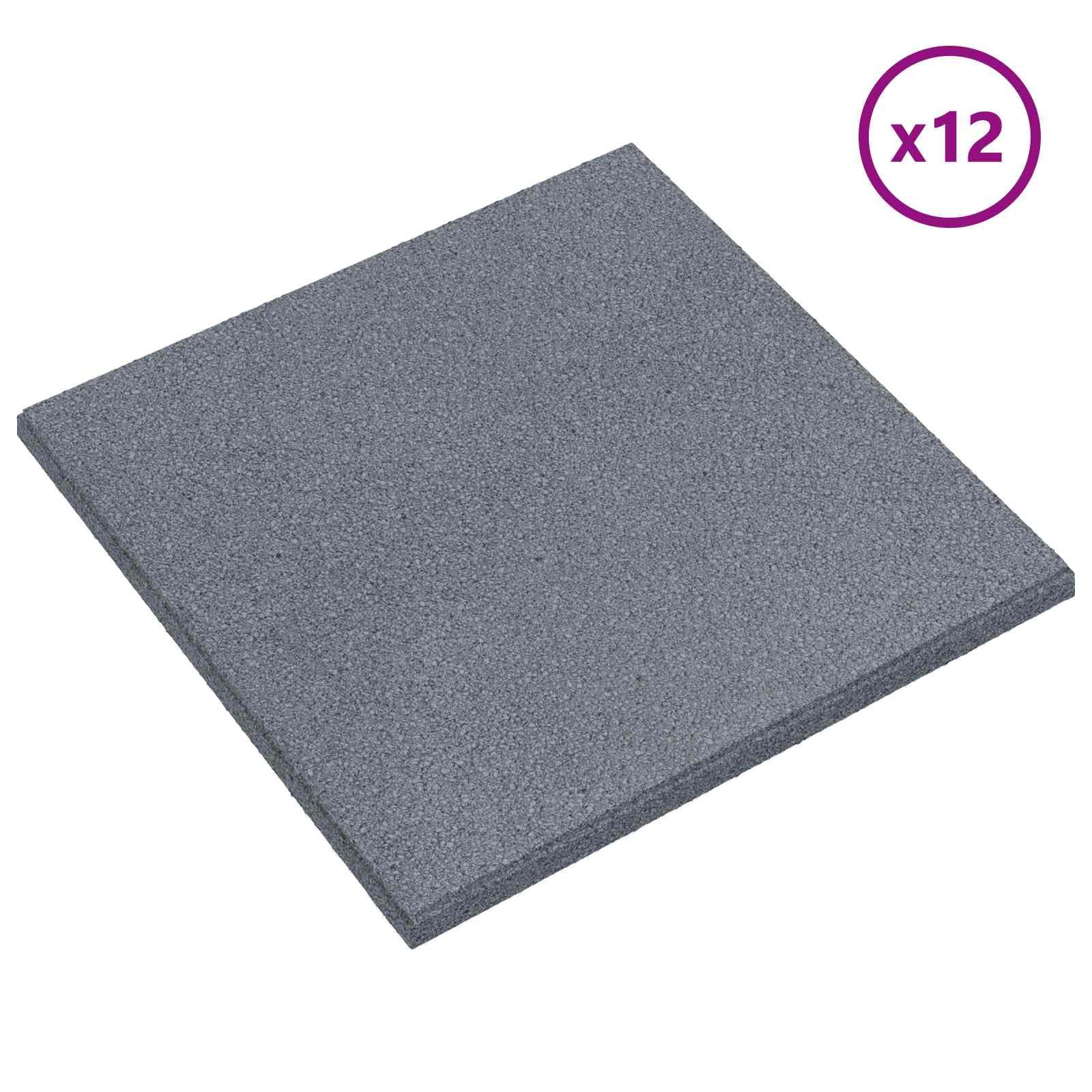Baldosas de protección contra caídas, 12 unidades, gris, 50 x 50