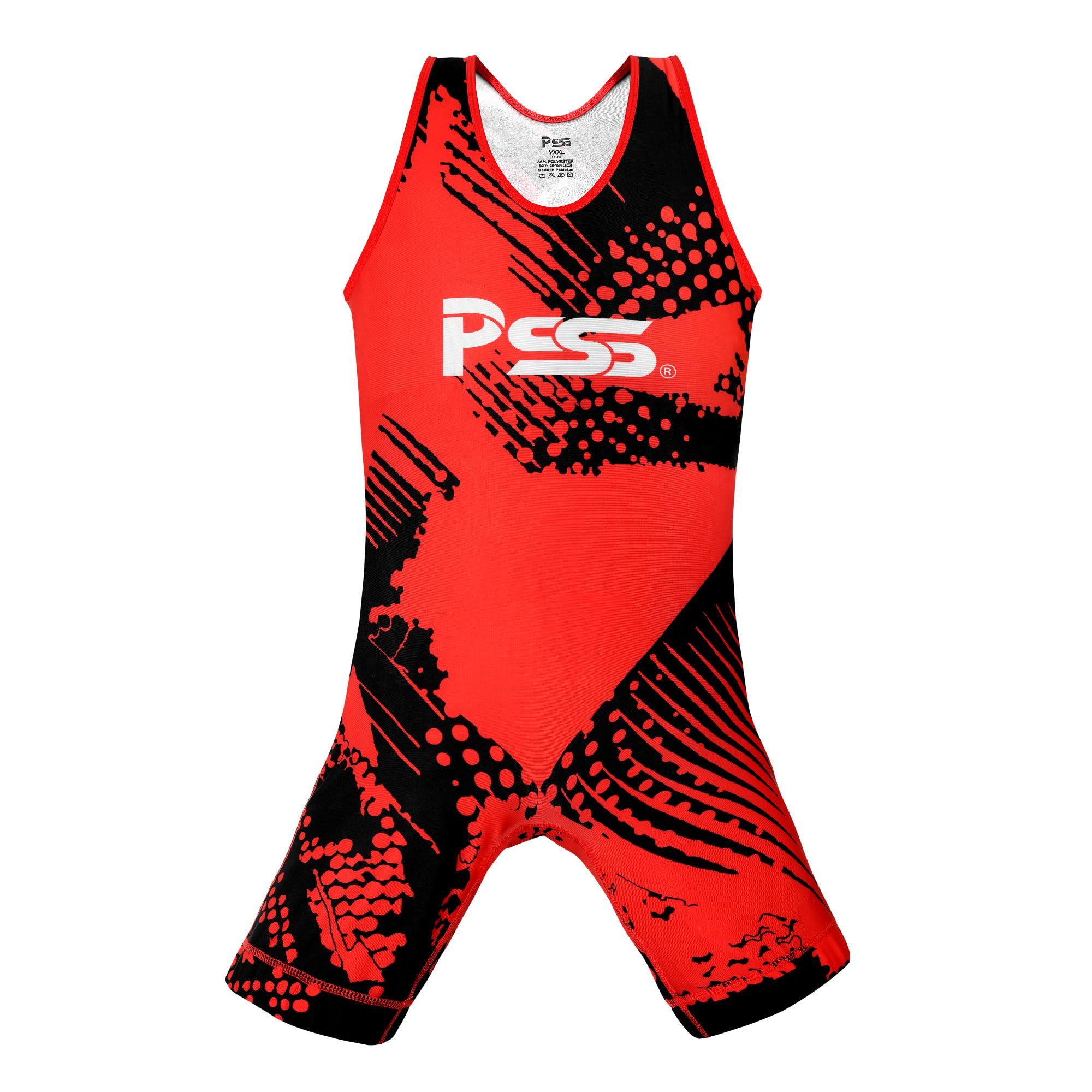 PSS kids Wrestling Singlet-Slim Fit Sport Bodysuit, Sleeveless Active Training Leotard-One Piece Breathable Athletic Supporter,Weightlifting Jumpsuit (Red, 13-14 Years) — image 1