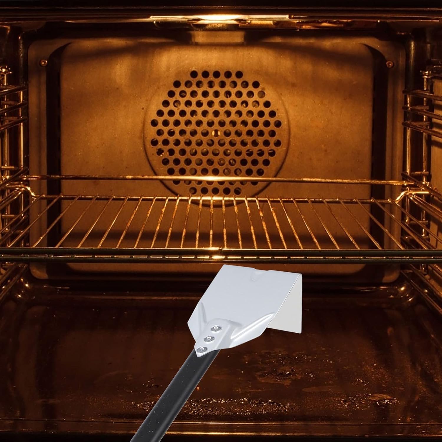 OUNONA BBQ Ash Tool Poker Charcoal Grill Ash Rake Hoe BBQ Cleaner Poker Scraper for Fireplace Stove Pizza Oven Cleaning Tool Accessories