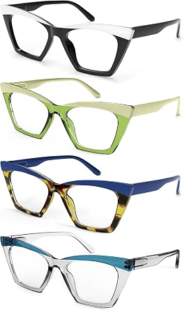 HEEYYOK Women's Reading Glasses-Stylish & Lightweight Cat Eye Frames,Blue Light Blocking Readers with Comfort Spring Hinges
