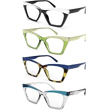 HEEYYOK Women's Reading Glasses-Stylish & Lightweight Cat Eye Frames,Blue Light Blocking Readers with Comfort Spring Hinges