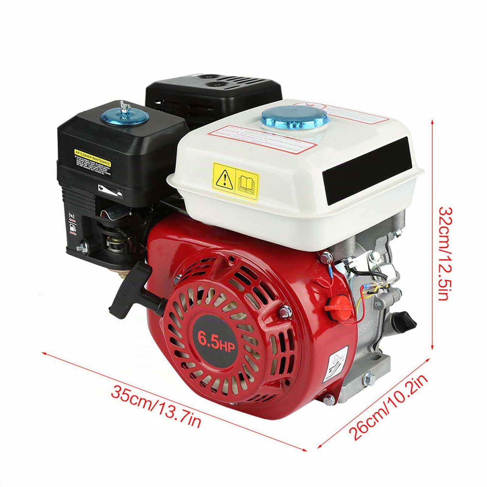 Motor de gasolina de 4 tiempos, 6,5 CV, 168 F OHV, arranque por cable, motor de repuesto para cortacésped y fresadora de jardín, aluminio, 3600 rpm