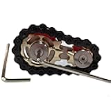 Bitopbi Stainless Steel Sprocket Fidgets Chain Fidget Cube Gears Linkage Bike Chain Novelty Fidget Block Kinetic Desk Metal EDC Focus Meditation Break Bad Habits ADHD (Gold+Black)