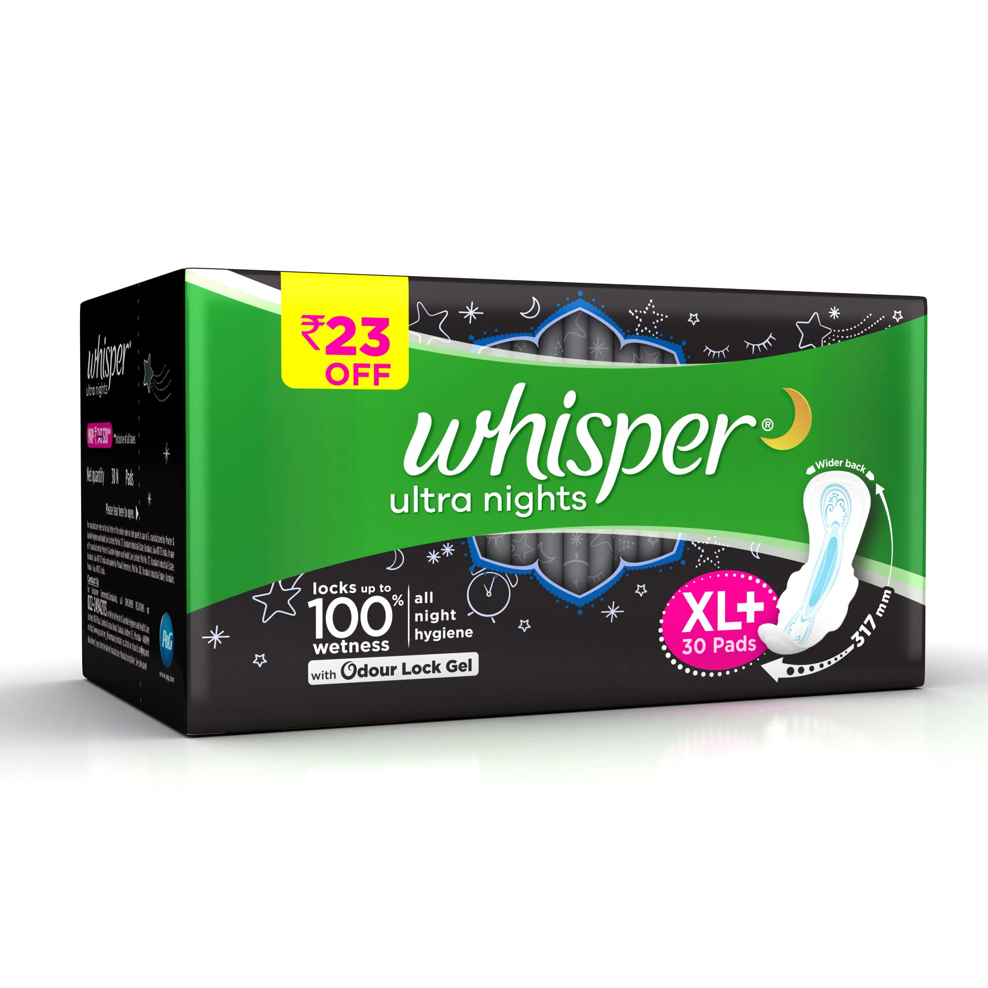 Buy Whisper Ultra Clean Sanitary Pads 30 Pieces (XL Plus) & Ultra