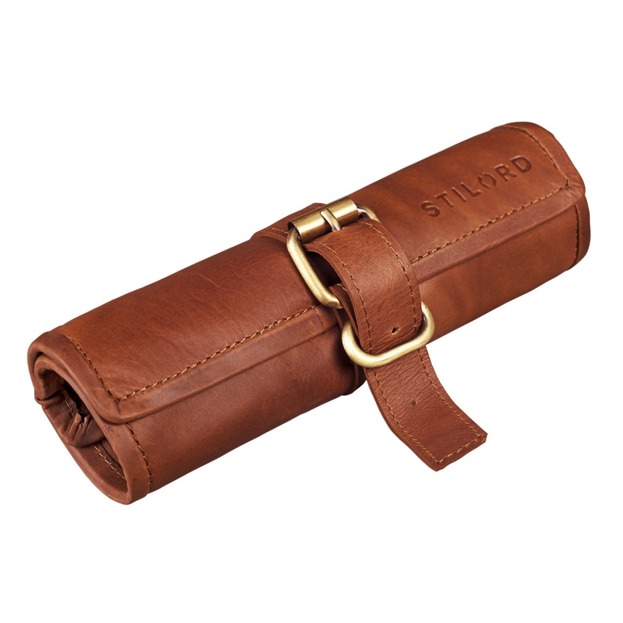 STILORD "Felix" Astuccio in pelle vintage Rollup per scuola università lavoro Portapenne Portamatite Portacolori Porta Pennelli in vero cuoio Colore:nero