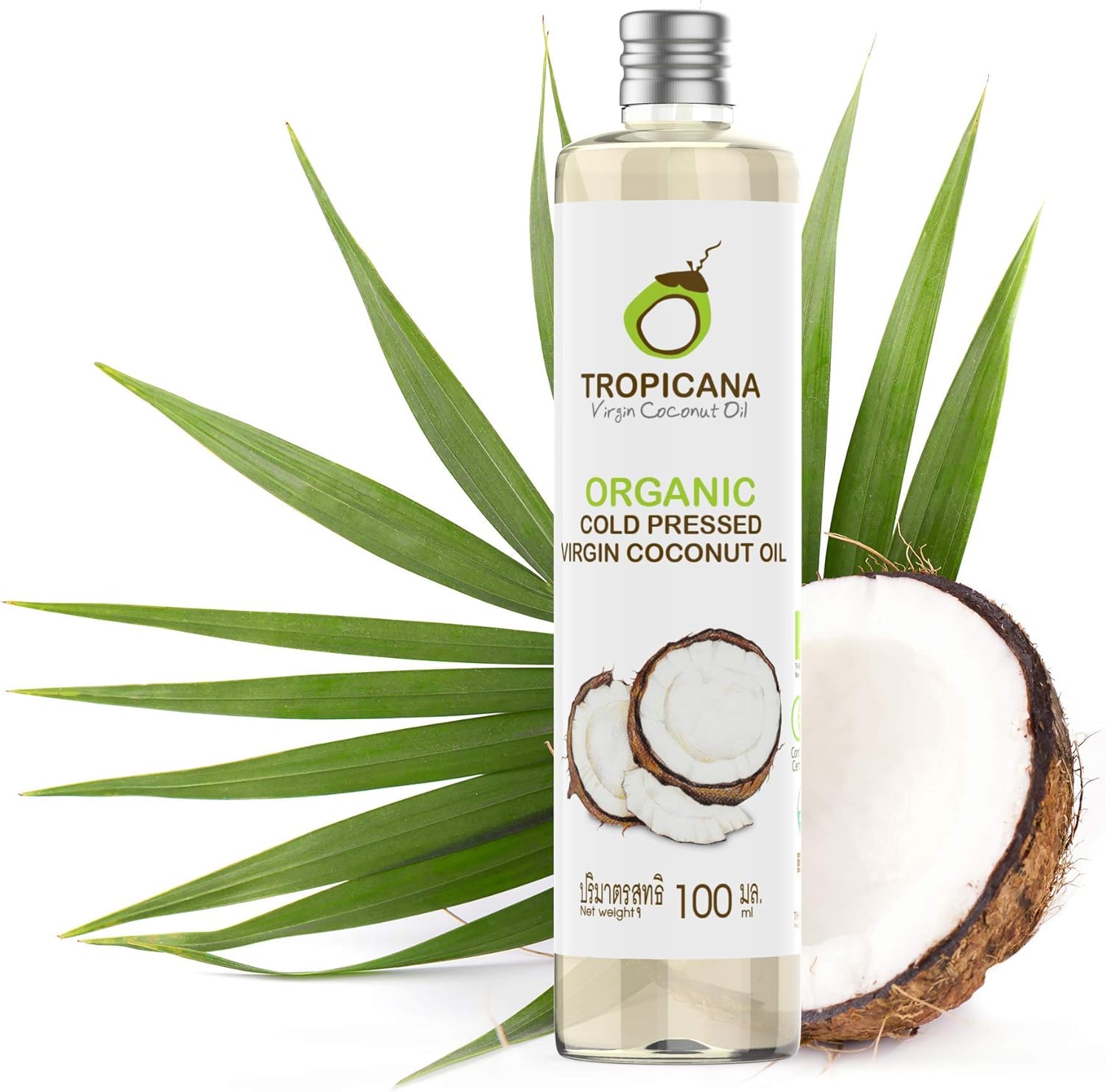 Tropicana Oil 100% Natural Virgin Organic Coconut Oil in 100 ml Gluten ...