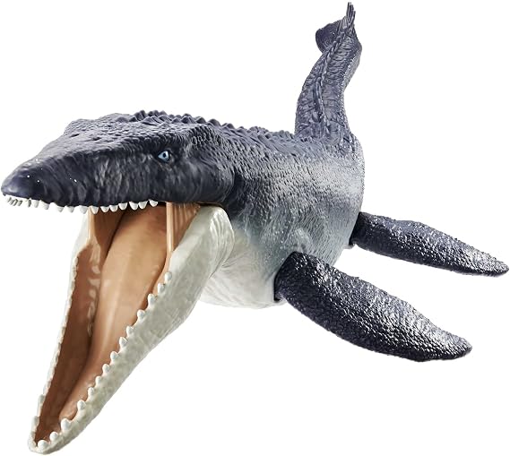 Jurassic World Toys Ocean Protector Mosasaurus Dinosaur Action Figure Sculpted with Movable Joints Made from 1 Pound of Oceanbound Plastic, Kids Toy Ages 4 Years & Older