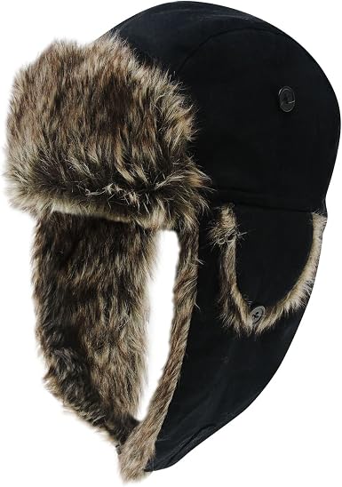 Lonsdale Kids Chin Trapper Hat Black 