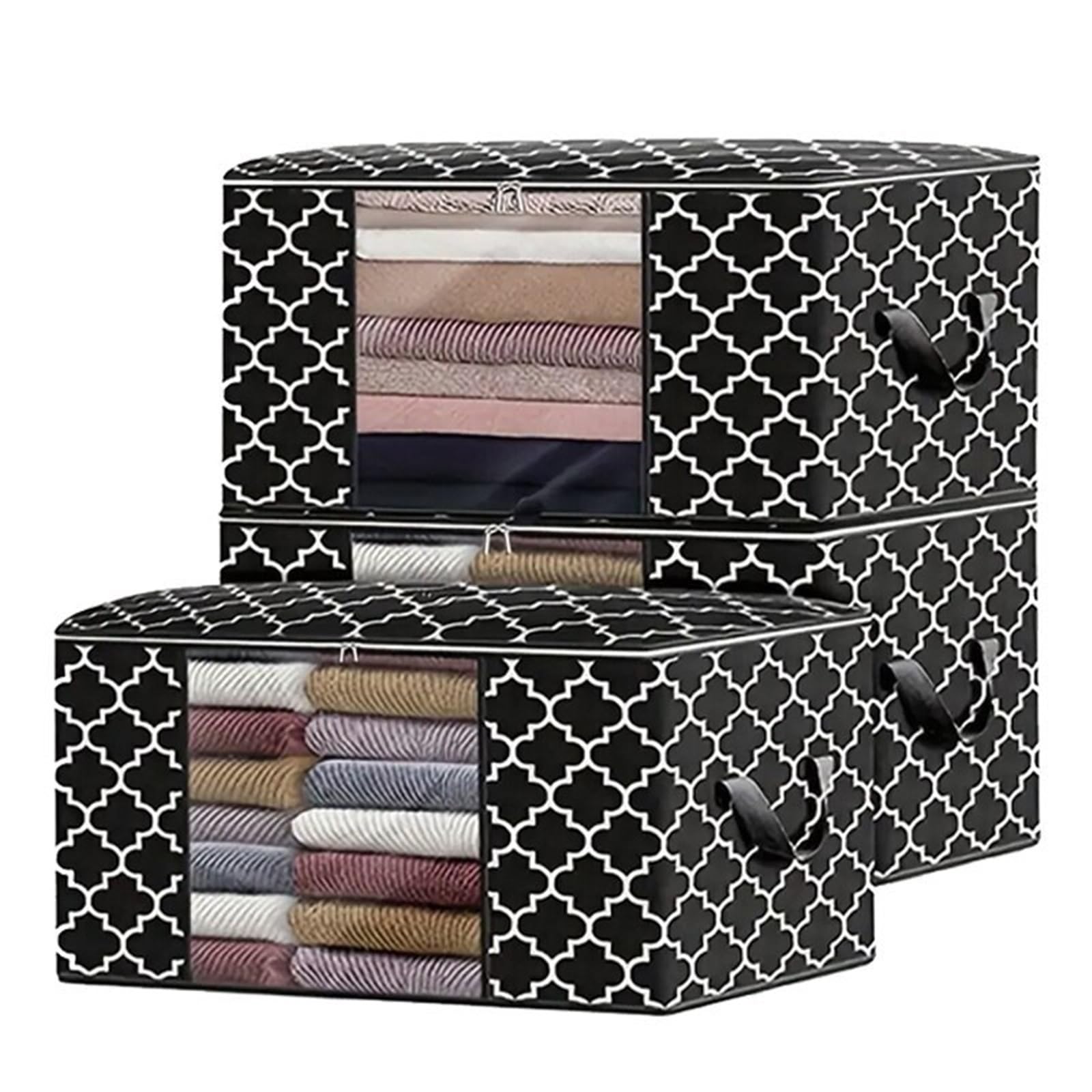 Steppdecken-Kleider-Organizer 3 stücke Quilt Lagerung Taschen Mit Zipper Faltbare Kleidung Lagerung Organizer Staubdicht Wasserdicht Große Kapazität Hause Schrank Organisieren Aufbewahrungstasche(Hori