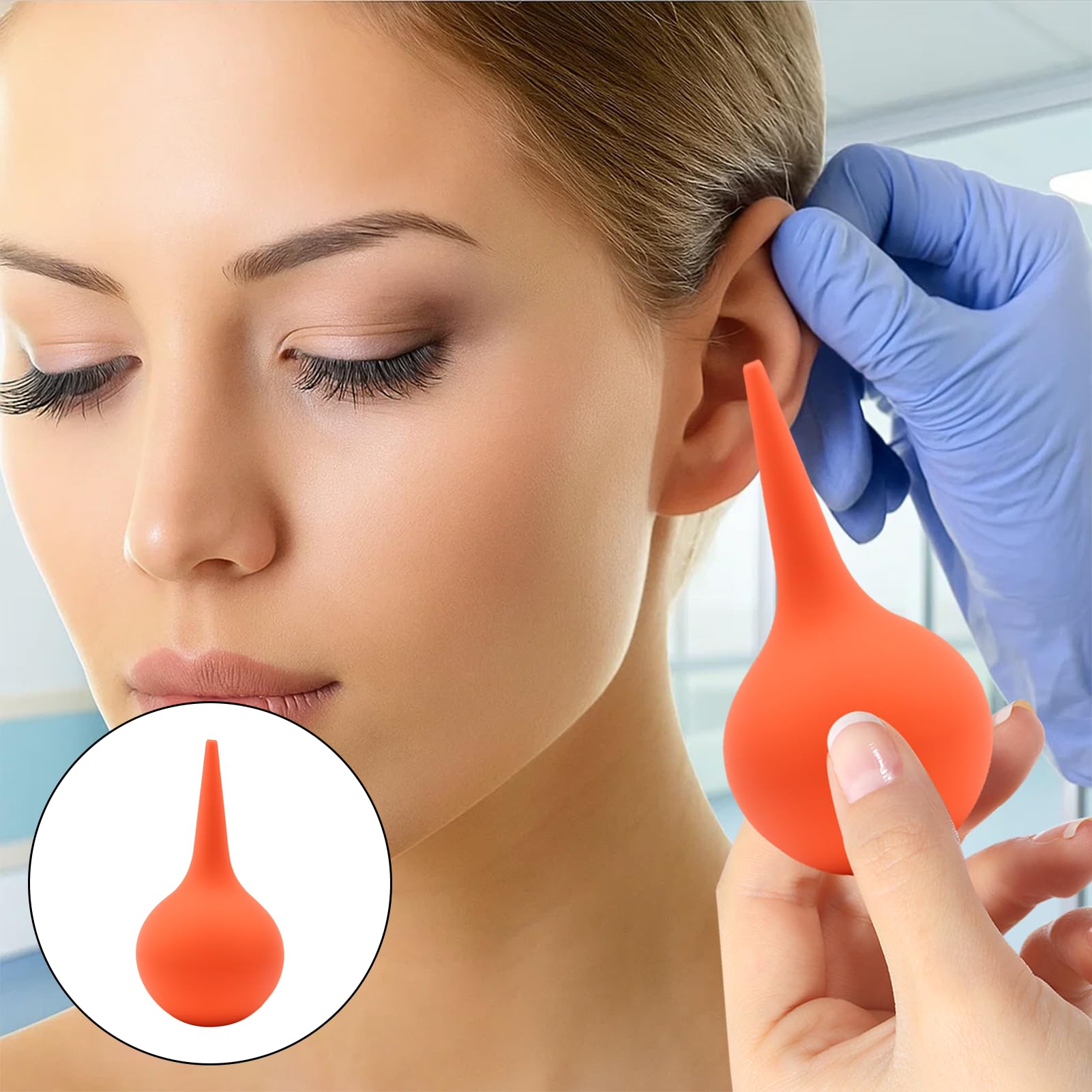 2 PCS Poire Oreille, Poire Lavement Oreilles, Poireé pour Déboucher Les Oreillés,Poire de Nettoyage D'oreille Doux,Seringue oreill Utiliser pour Nettoyage (Rouge 60 ML)