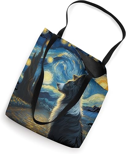 Miniatura 2 de Stellar Canine Dreamscape Border Collie Starry Night Tote Bag