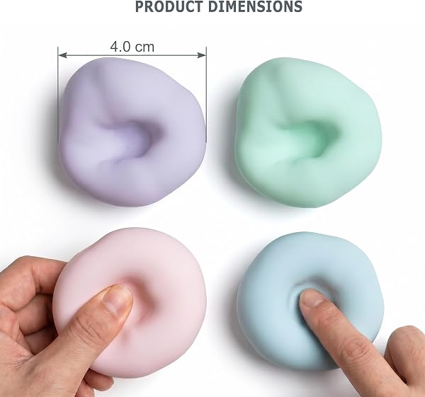 Stressball Erwachsene 4 Stück Traubenstress Squishy Stressbälle Kleines Perlen Quetschball Anti Stressabbau Spielzeug Bälle für Kneten, Drücken, Entspannen, Linderung von Angst - 2