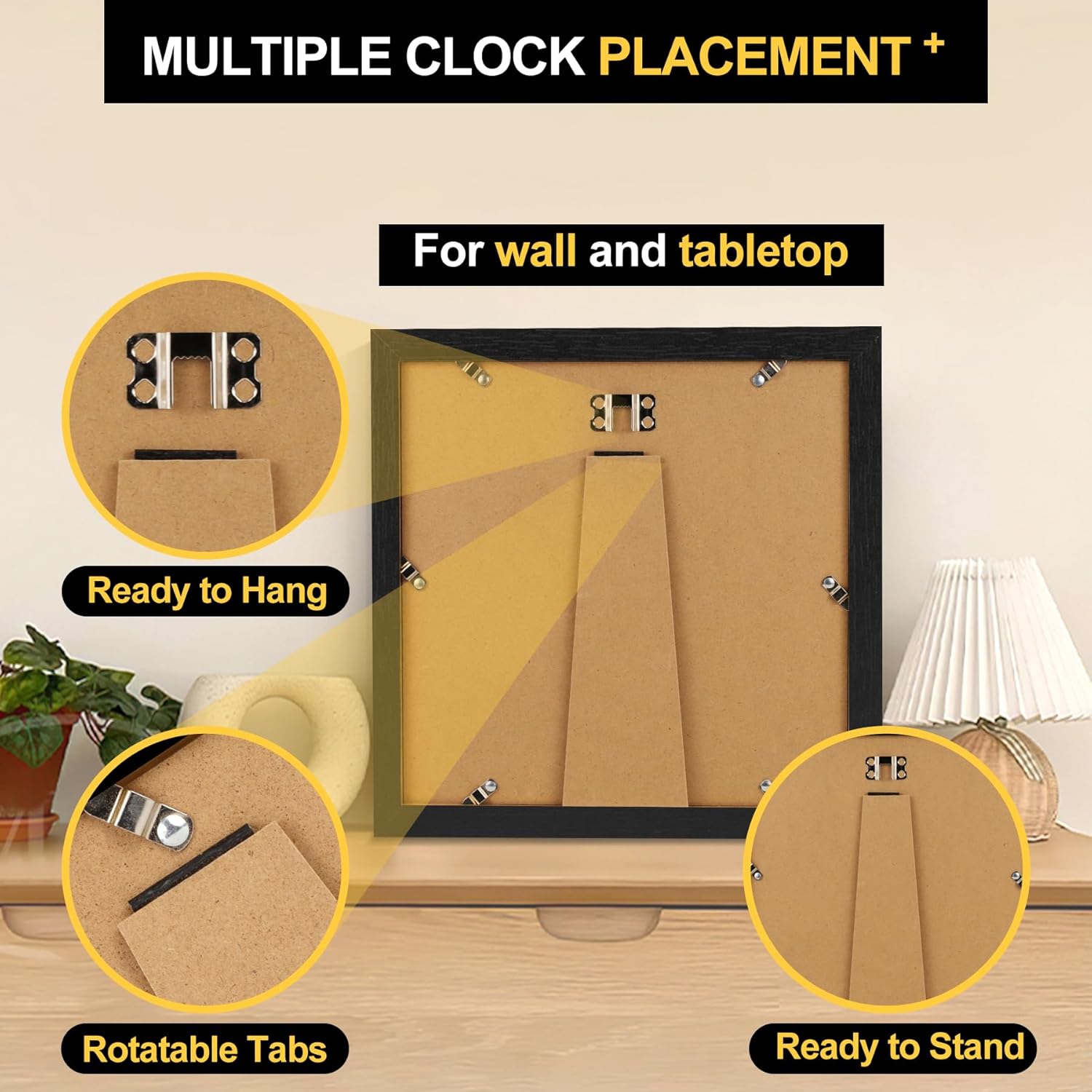 TOFOREVO 10x10 Square Picture Frames Set of 6 Black Wood Grain Photo Frame for Gallery Wall Mounting or Tabletop Display