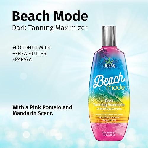 Miniatura 3 de Hempz Beach Mode Maximizer - Loción autobronceadora hidratante a base de hierbas para camas de bronceado, playa, sol, 8.5 onzas líquidas