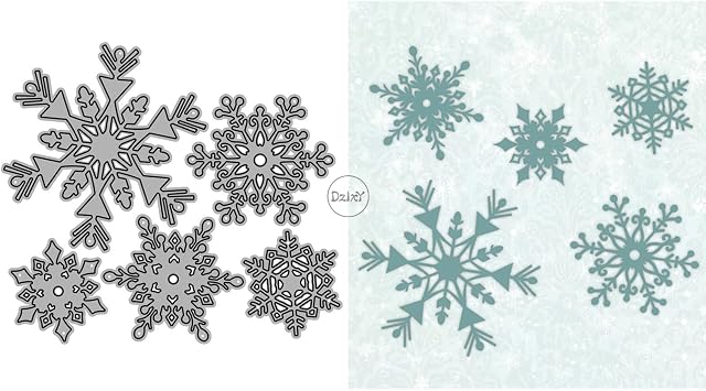 Christmas Hollowout Flake of Snow Metal Cutting Dies for Card Making | Embossing Die Cuts Set for DIY Scrapbooking Paper Wedding Album Decor Stencils Supplies Machine Festivals Crafting Templates