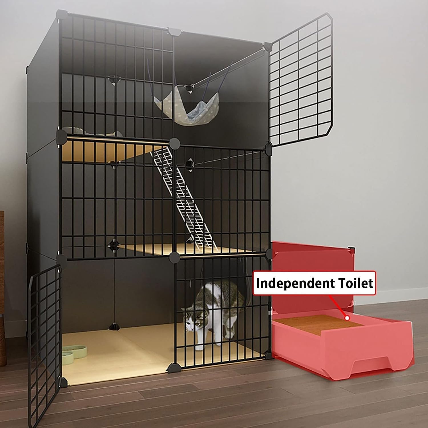Gabbia in Metallo: Grande, Pieghevole e for Gatti(75X49X111CM)