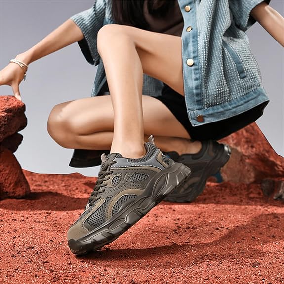ZHENSI Damesschoenen Met Stalen Neus Platformveiligheidssneakers