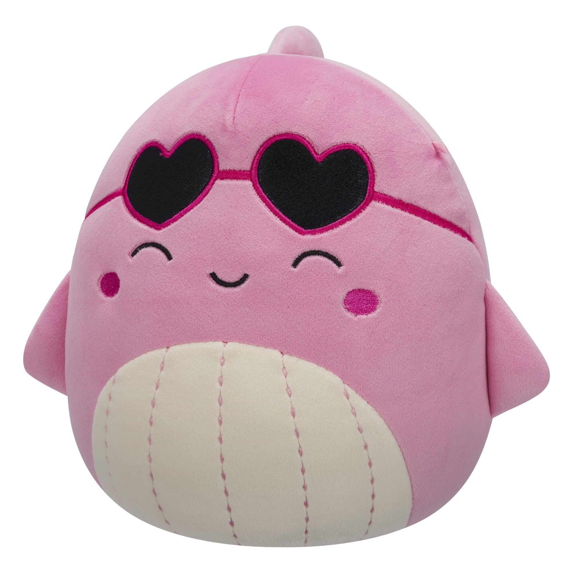 Squishmallows Original 7.5-Inch Val the Pink Whale with Heart Sunglasses - Valentine's Plush, 7.5 inches - Image 2