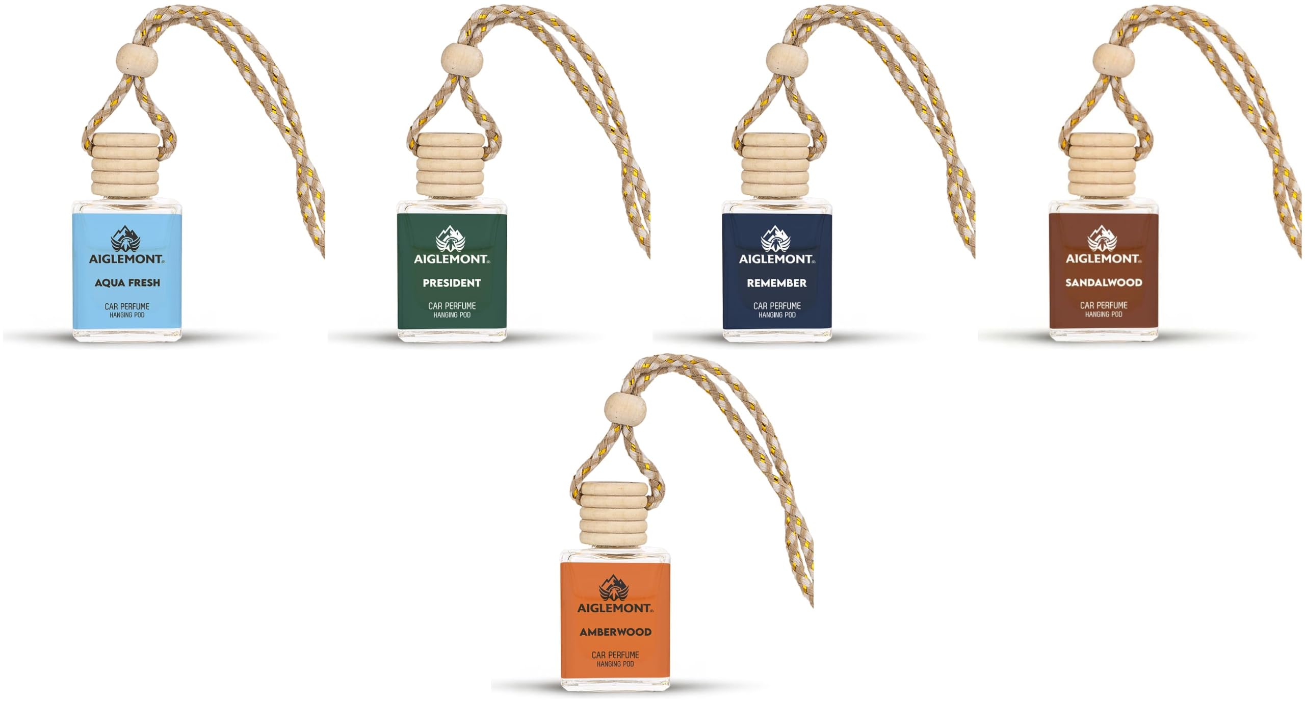 Car Perfumes combos | Aqua Fresh+ President + Royal Remember+ Sandalwood+ Amberwood| Combo of 5 | 10 ml Each-image-38