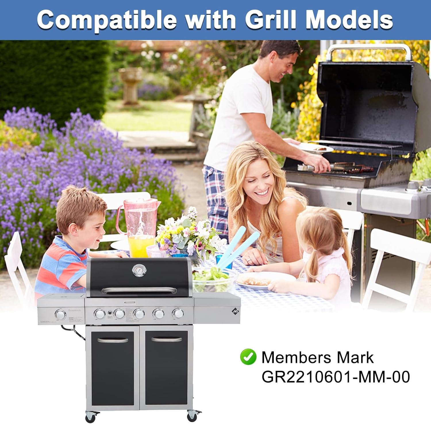 Adviace Replacement Parts for Members Mark GR2210601-MM-00 5 Burner Grill, GR2210601-MM-00 Grill Parts, GR2210601-MM-00 Grill Grate & Burner & Carryover Tube Crossover & Heat Shields