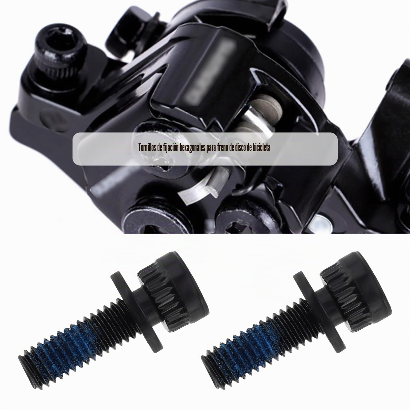 4 Piezas M6x18mm Pernos de Pinza de MTB Pernos Adaptadores de Pinza de Freno de Disco Hidráulico para Bicicleta Compatible con Bicicleta Shimano Longitud Total 25 Mm Negro