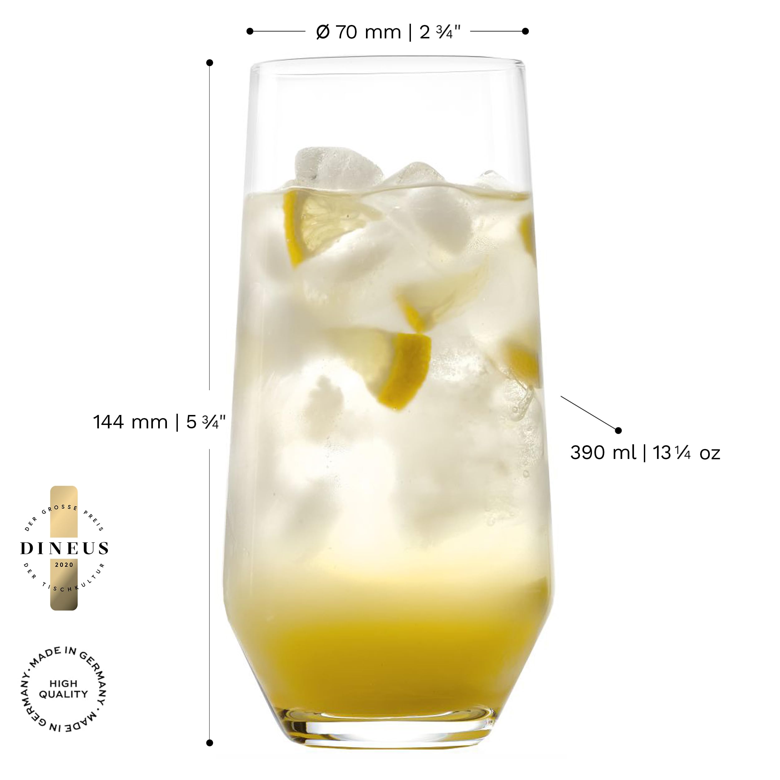 Stölzle Lausitz Longdrinkgläser Quatrophil 6er-Set – Elegante Longdrinkbecher und Cocktailgläser für Drinks – Bild 3