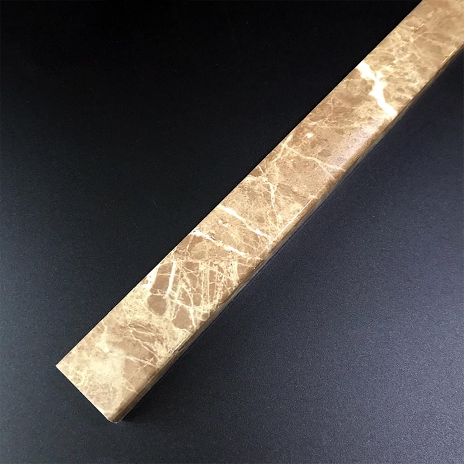 Floor Transition Strip Marble Grain Edge Protector, Solid Transition Strip for Bathrooms/Toilets Doorways, Waterproof Threshold Bar Stops Water Flow,Style C-Length: 50 cm