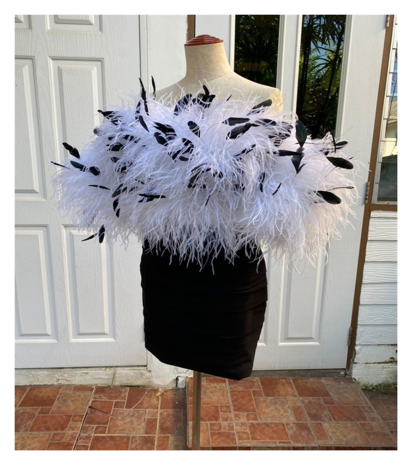 Boas à plumes Boa en plumes d'autruche blanches, 1/2 mètres de Long, accessoire Costume bal mariage, jupes, garniture robe, décor artisanal DIY