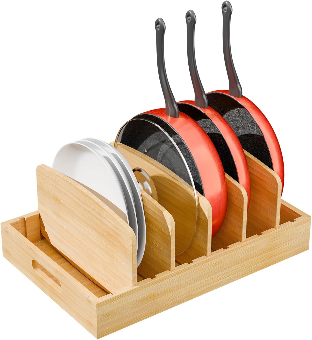 Simple Trending Extra Large Lid Organizer Bamboo, Pots Pans Lid Holder