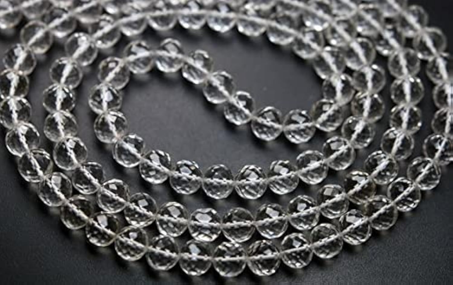Cristal de roche perles rondes facettées 8mm LKBEADS de qualité supérieure