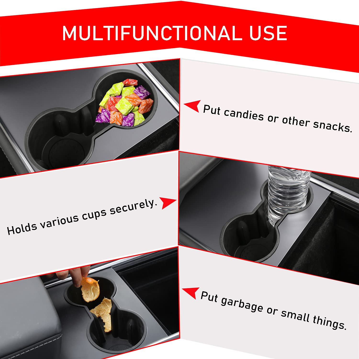 Cup Holder Insert For Tesla 2023 2022 2021 Model 3