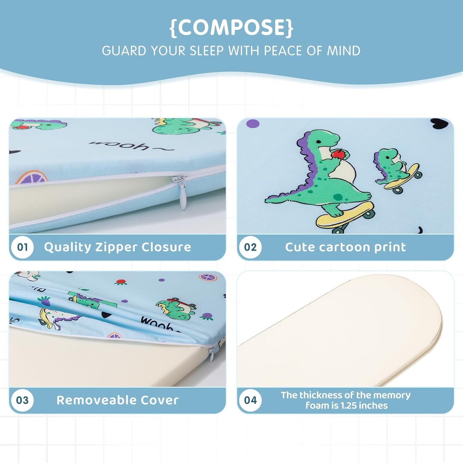 16" x 32" x 1.25" Baby Bassinet Mattress Pad Gel Memory Foam Fit Fit for Safety 1st/ Delta Children Slumber/Baby Delight Go with Me Slumber Rockin and Moses Basket (16" x 32" x 1.25")