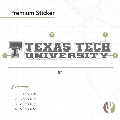 Miniatura 2 de Desert Cactus Calcomanía de vinilo de la Universidad de Texas Tech TTU Red Raiders con nombre, calcomanía de vinilo para botella de agua para