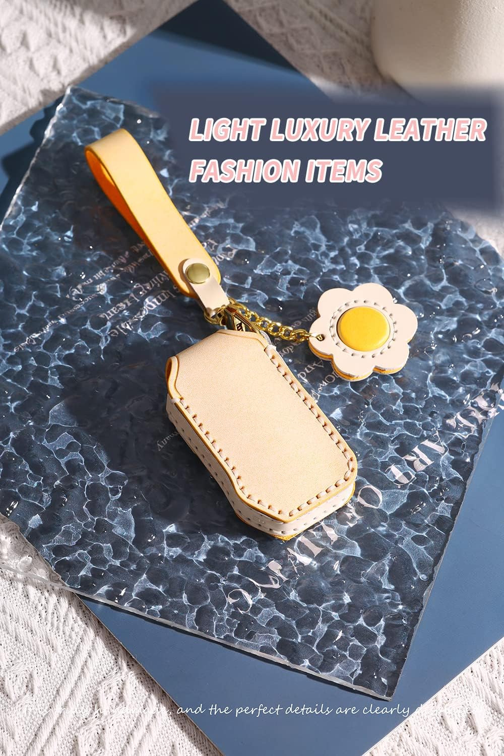 SANRILY Fashion Leather Key Fob Cover for Kia Sportage R GT Stinger GT Sorento Cerato Forte Keyless Full Protection 3 Button Key Case with Flower Keychain Green