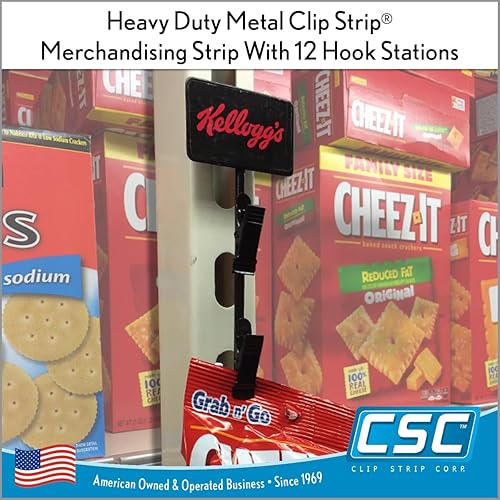 Miniatura 4 de Negro, MS-29BK, individual  Tira de clip de 12 ganchos para estación de gancho Tira de comercialización de metal resistente  31 pulgadas de largo