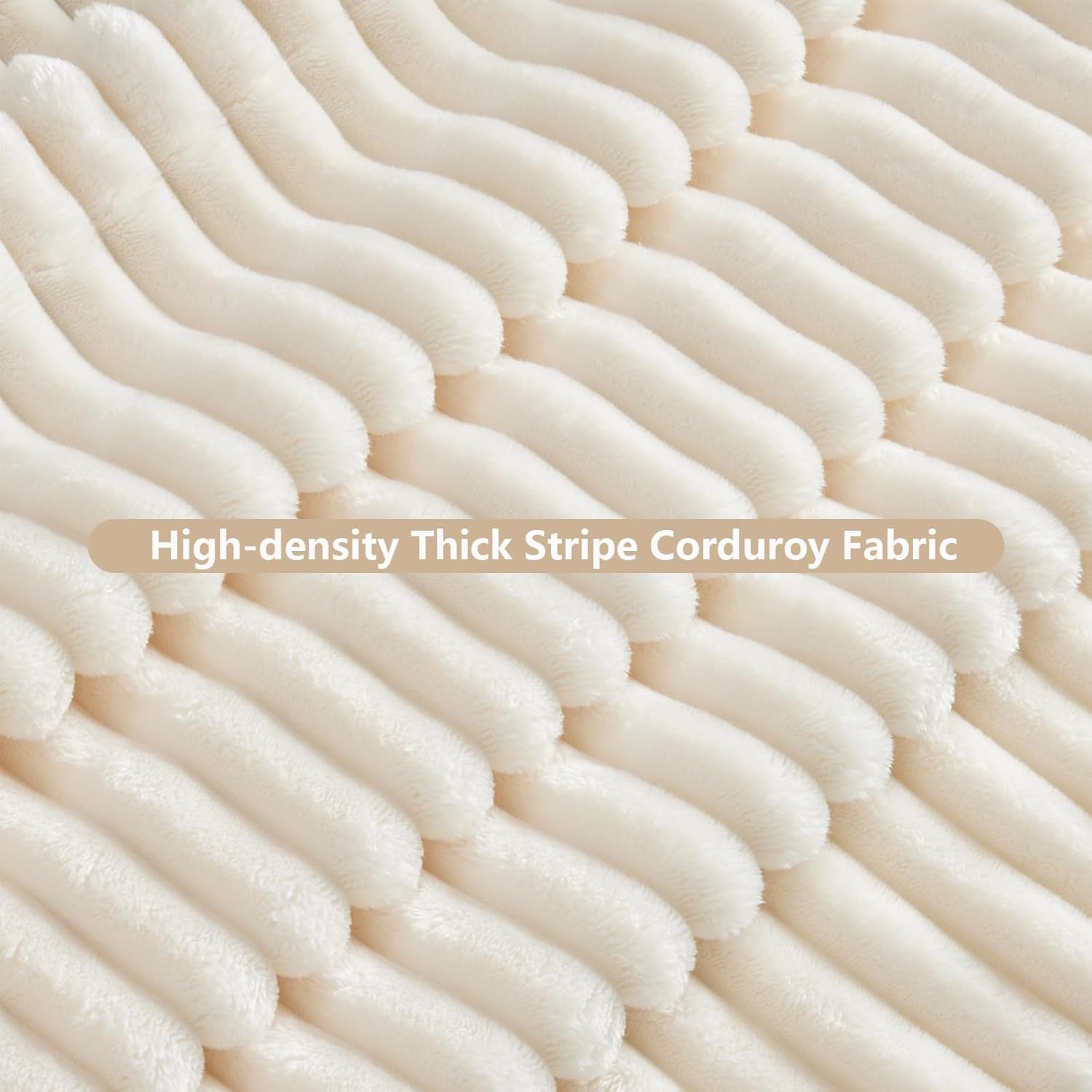 49''W Corduroy Chaise Lounge Chair Indoor, Oversized Upholstered Sleeper Sofa with Movable Ottoman and 2 Pillows, Removable Sofa Cover for Living Room, Home Theater, Apartment(Beige)