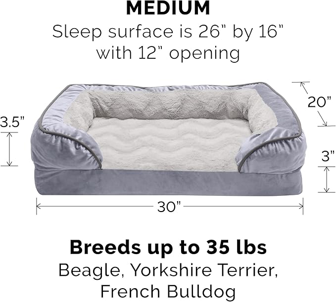 Cama Sofá para Perro Mediano con Funda Lavable y Soporte Ort miniatura 3