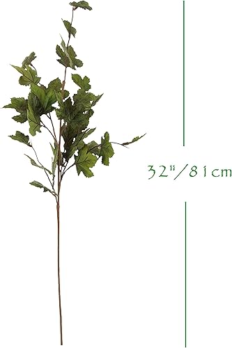 Miniatura 2 de JD - Rama de árbol de arce artificial de otoño, 6 unidades, tallo de 32 pulgadas de largo, planta de otoño para decoración del hogar, corona, centro