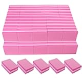 180/240 Grit Nail Buffers (100 Pack), mini Buffer Block Nail File for Acrylic Nails and Natural Nails, Professional Nail Buffer Block Bulk Buffing Blocks for Nail Buff Manicure File Blocks Set Pink