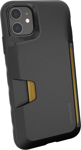 Smartish - Funda tipo cartera para iPhone 11, diseño de cartera volumen 1 [delgada + protectora] con tarjetero - probada para caídas con ranura