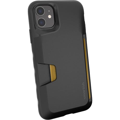 Smartish® iPhone 11 Wallet Case - Wallet Slayer Vol. 1 [Slim + Protective] Credit Card Holder - Drop Tested Hidden Credit Card Slot Cover for Apple iPhone 11 - Black Tie Affair