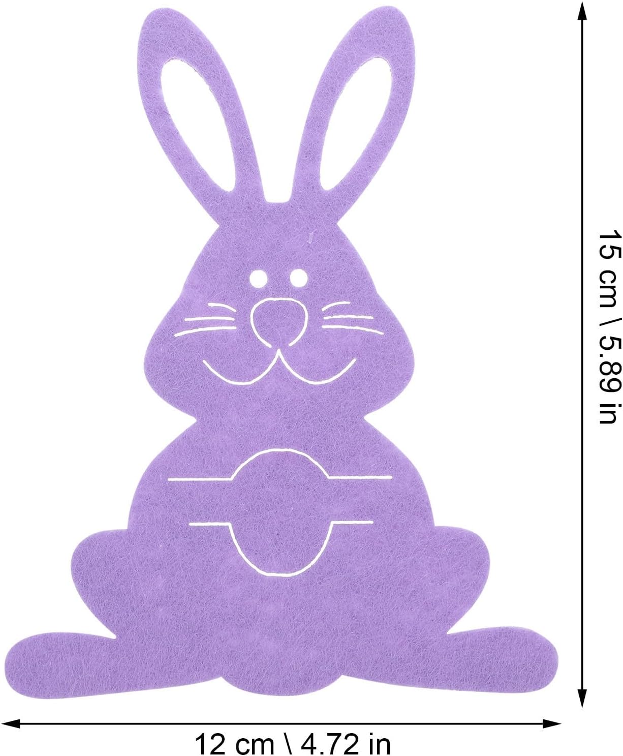 12pcs Purple Bunny Shaped Cutlery Storage Bags for Dining Table