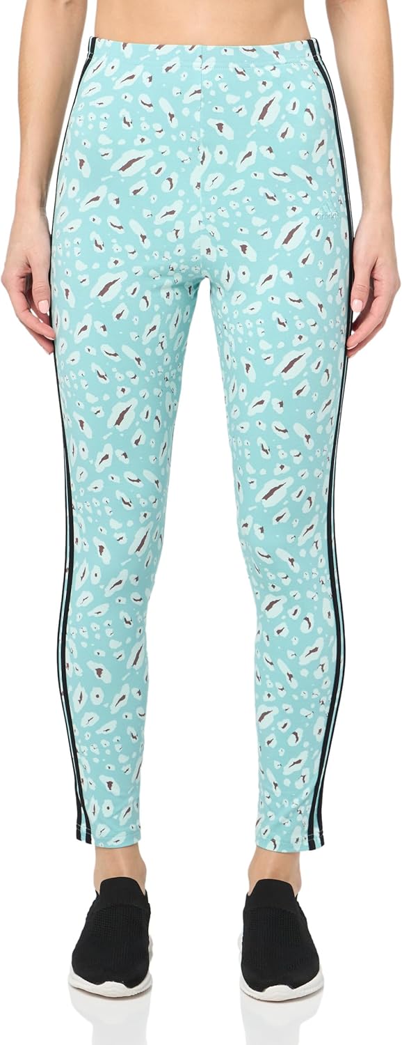 Adidas Womens Essentials 3-Stripes Animal Print Leggings