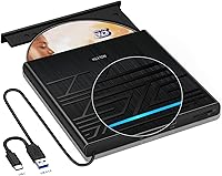 Vista 7 de NOLYTH Reproductor de Blu Ray externo, unidad portátil Bluray externa para Mac, quemador Blu Ray USB con ranura de audio SD TF USB de 0.138 in