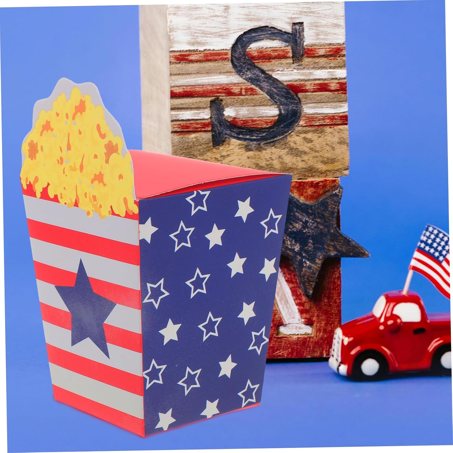 LIFKOME 30Pcs Patriotic Popcorn Boxes for Independence Day Party Supplies Safe Paper Containers for Snacks Candy and Movie for Festivals and Celebrations
