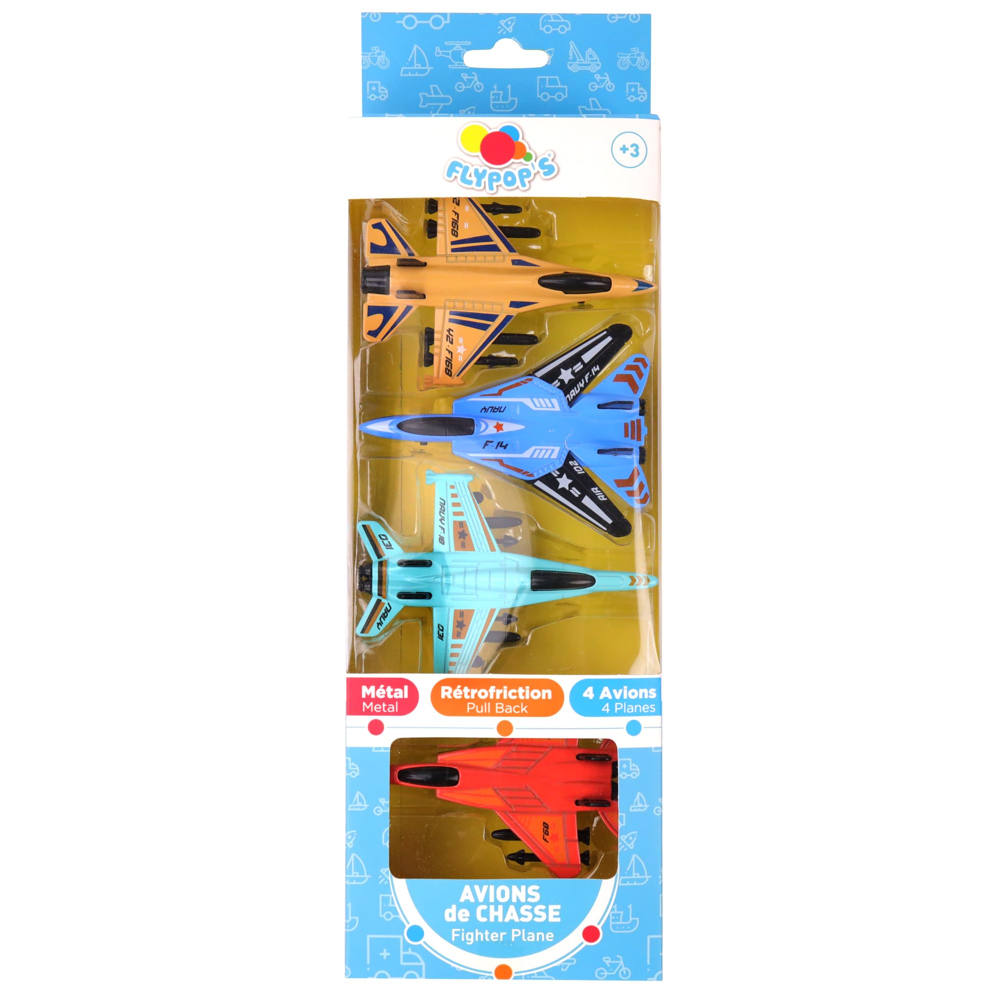 FLYPOP'S - Moto - Mini Véhicule - 027560 - Couleurs Assorties - Plastique - Véhicule Rétrofriction - Jouet pour Enfants - Cadeau - Anniversaire - 15,5 cm - À partir de 3 ans