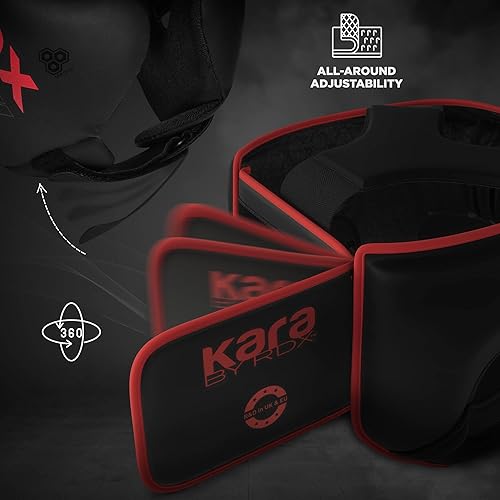 Miniatura 8 de RDX Casco de boxeo, entrenamiento de artes marciales, kara, acolchado ajustable, casco de Muay Thai, Kickboxing, Sparring, artes marciales, karate,