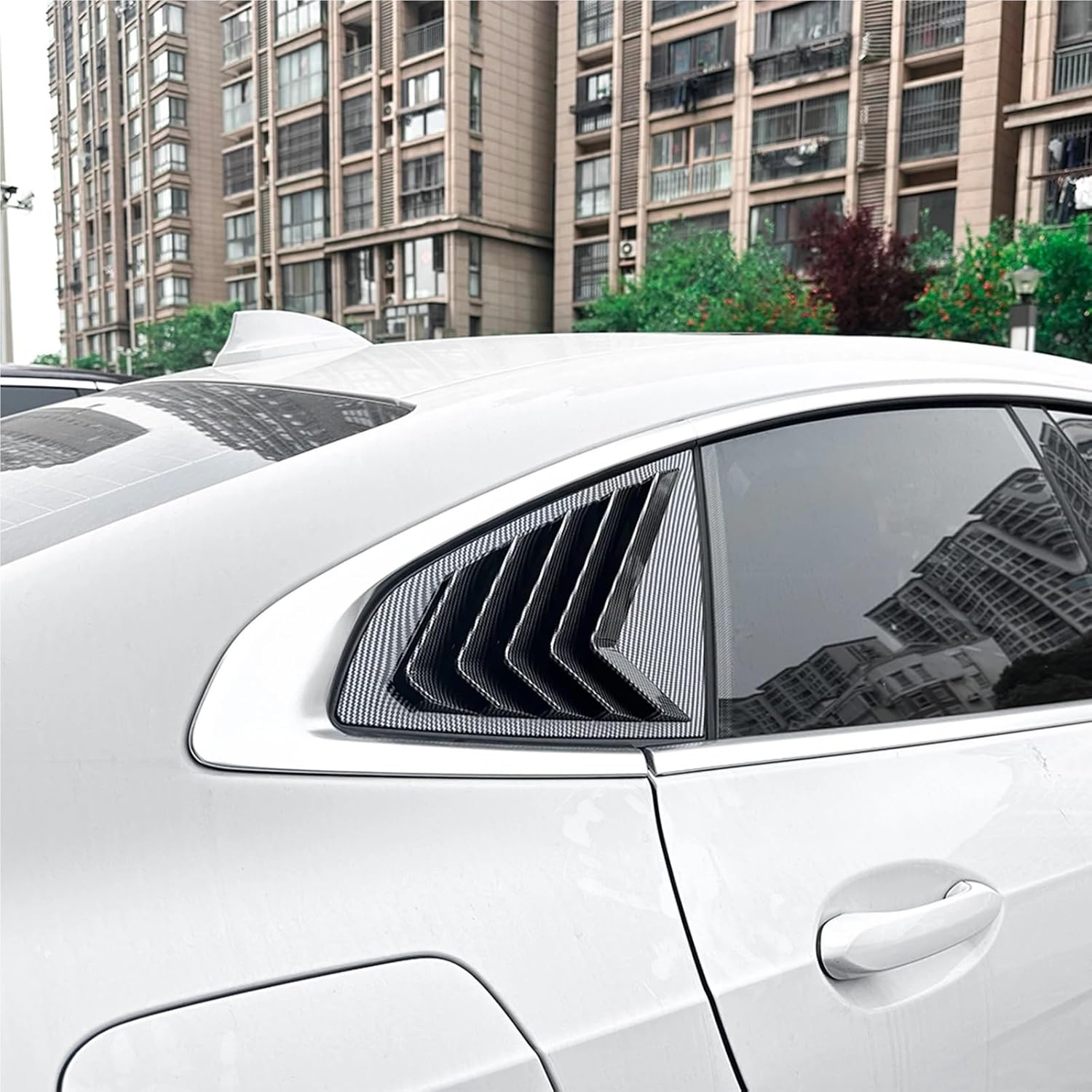 for BMW 2 Series F44 2020-2023 Rear Side Window Louver Shutter Trim Cover Carbon Fiber Look/Gloss Black Windshield Sun Shade(Carbon Fiber Look)