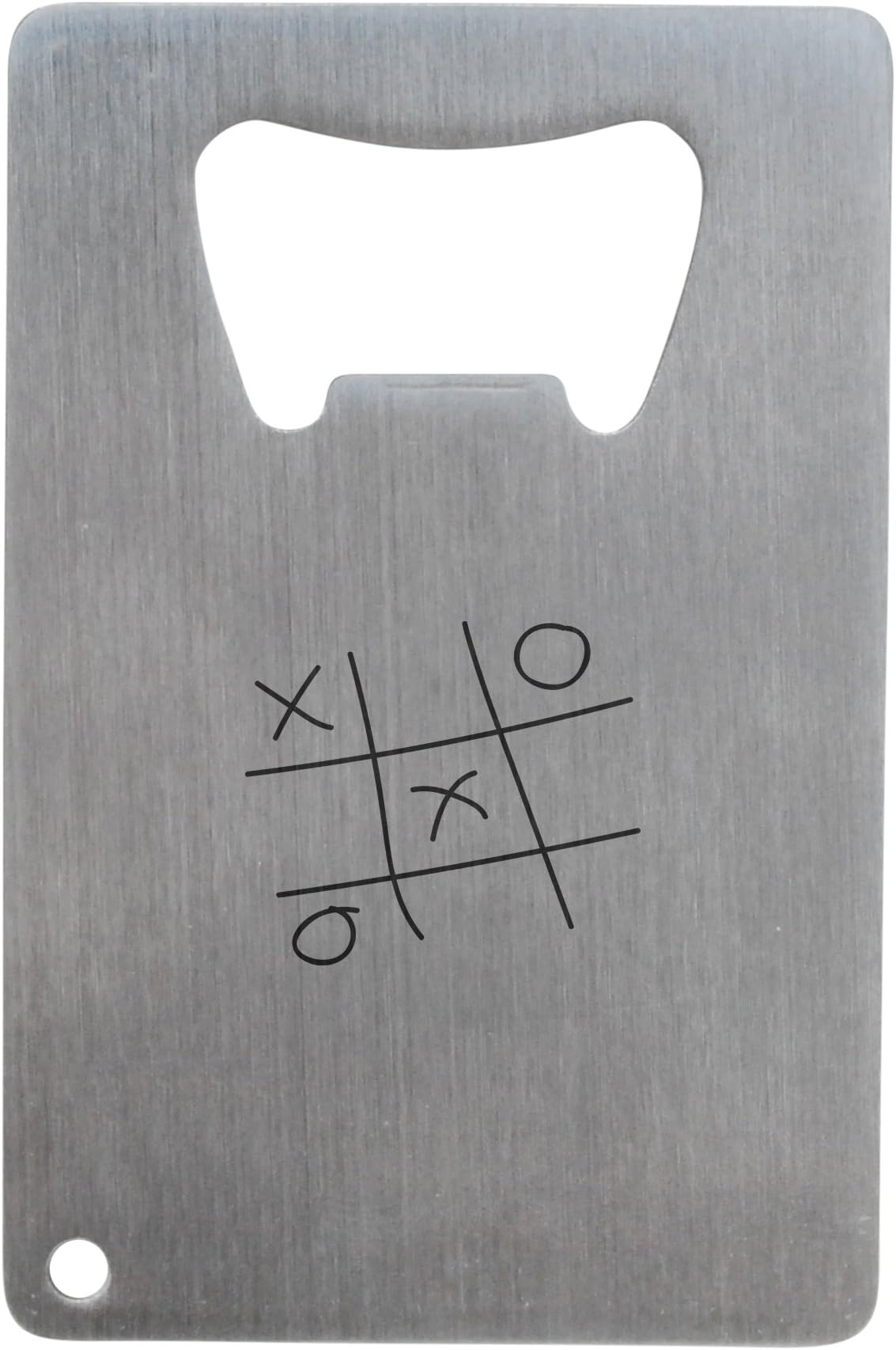 MODERN GOODS SHOP Stainless Steel Bottle Opener With Engraved Tic Tac Toe Design - Credit Card Bottle Opener For Wallet